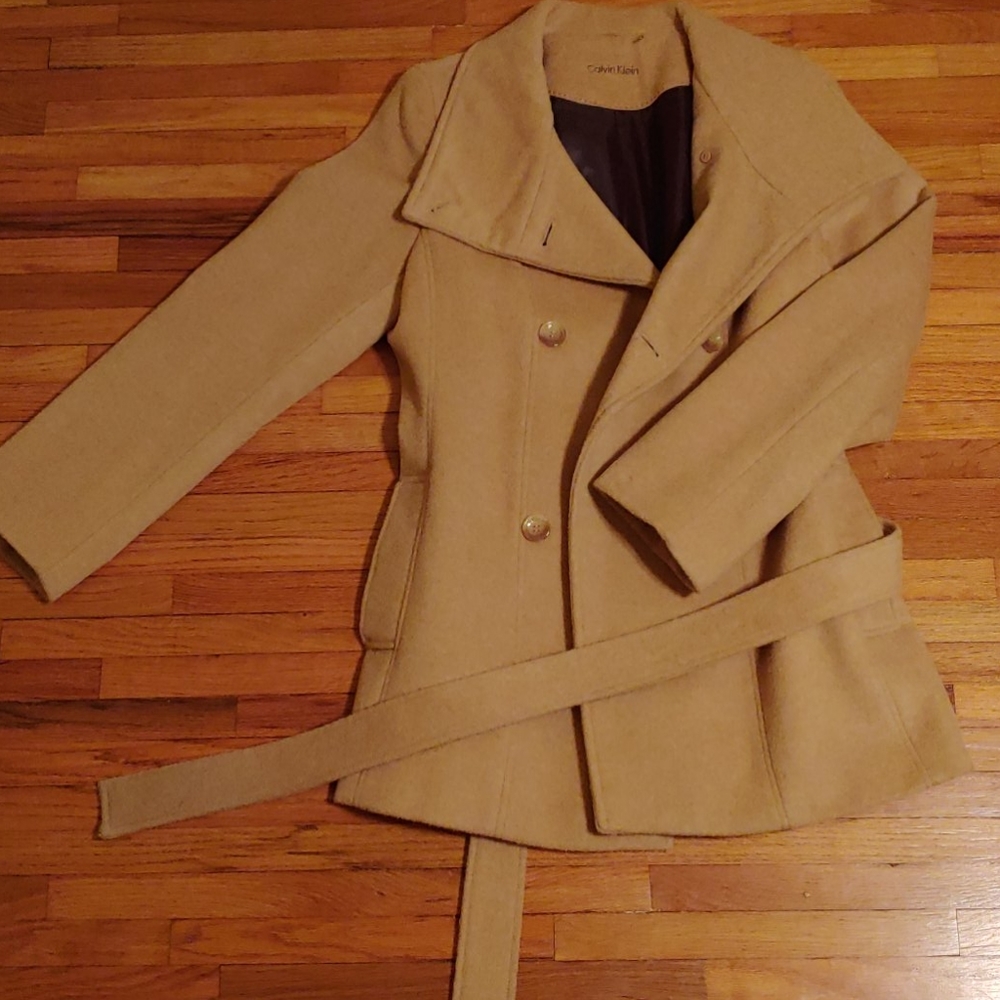 Calvin Klein Tan-Colored Pea Coat